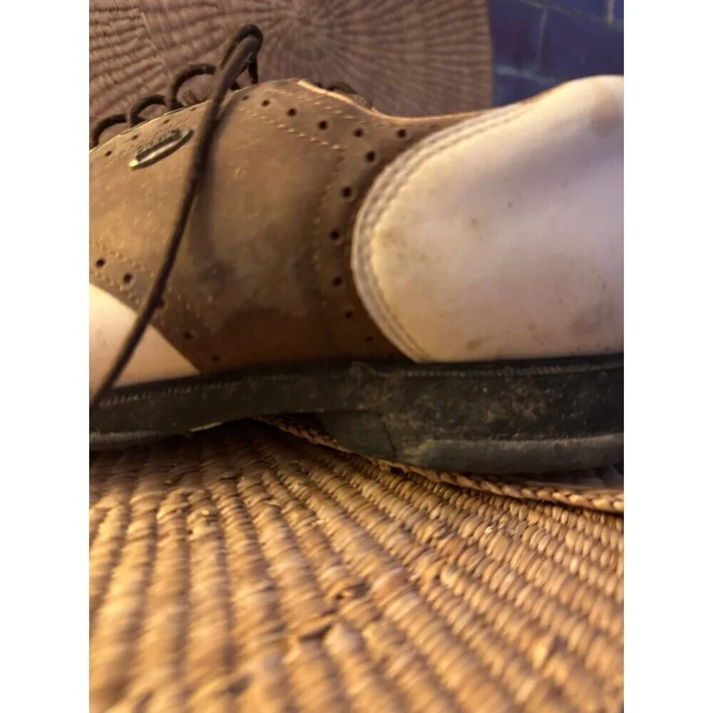 Footjoy Men's Leather Oxford Saddle Spiked Golf Shoes